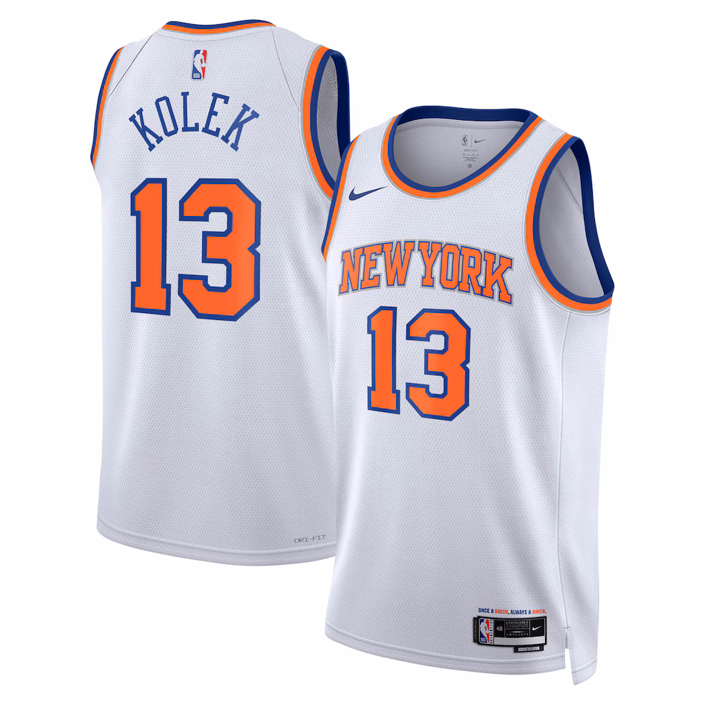 Unisex New York Knicks Tyler Kolek Nike White Swingman Jersey - Association Edition - Ujersey NFL Shop