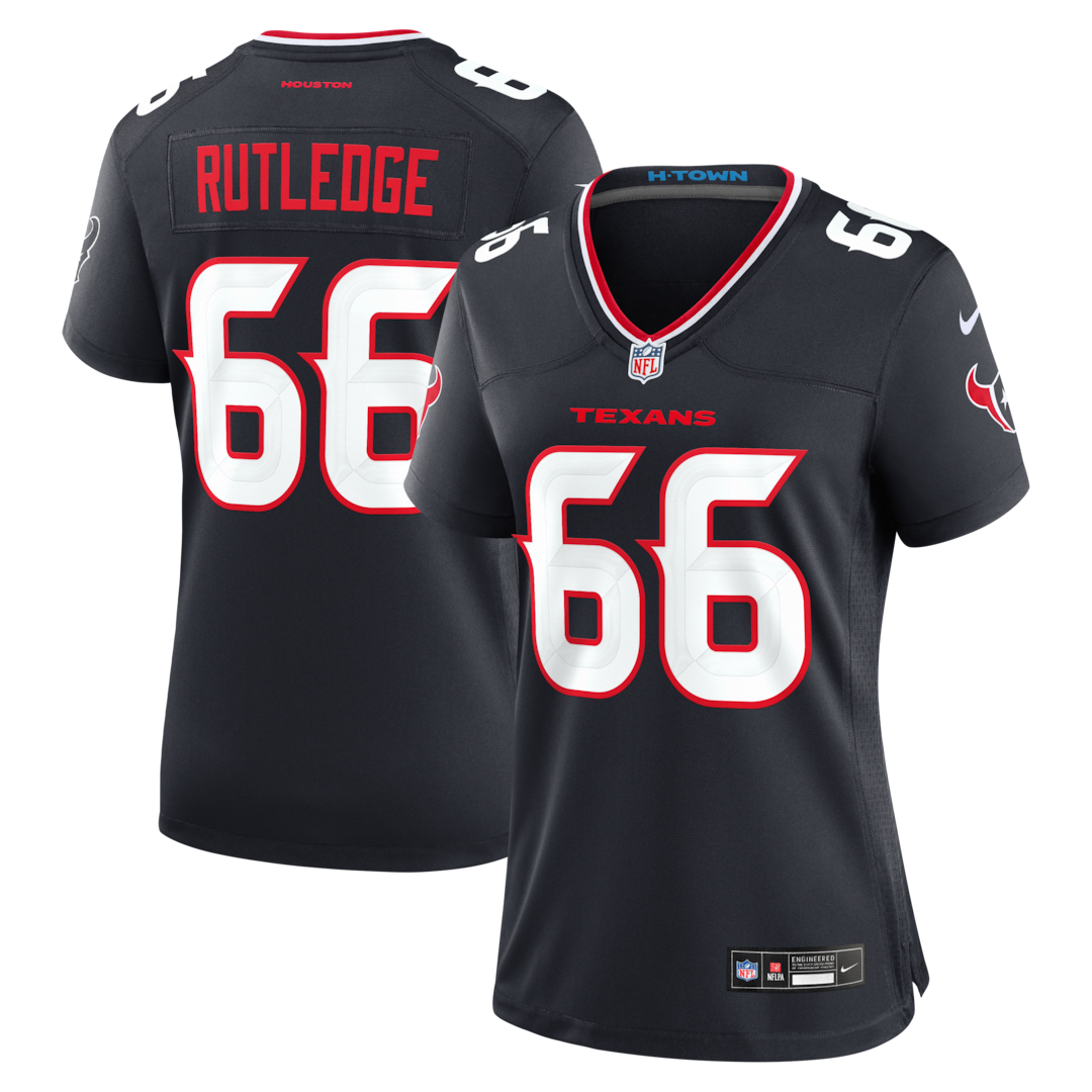 Women's Houston Texans Keylan Rutledge Nike Navy Team Game Jersey - SUjersey01