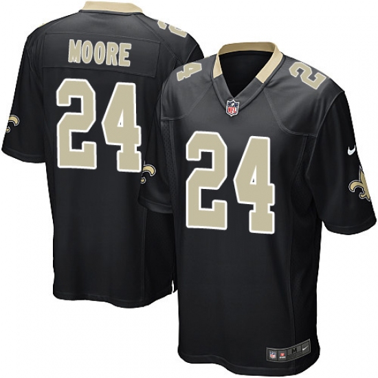Men's Nike New Orleans Saints #24 Sterling Moore Game Black Team Color NFL Jersey - Ujersey