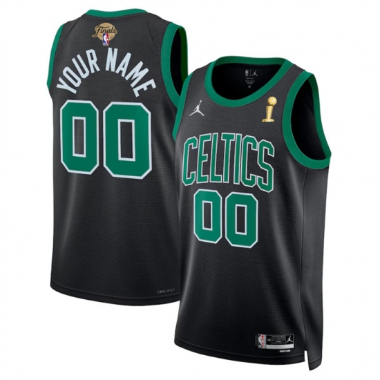 Men's Boston Celtics Active Player Custom Black 2024 Finals Champions Statement Edition Stitched Basketball Jersey - Ujersey