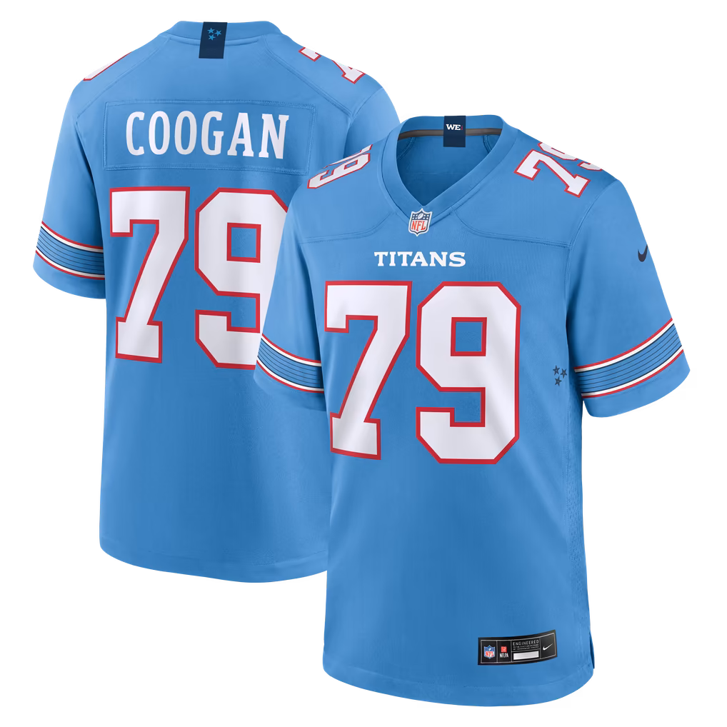 Men's Tennessee Titans Pat Coogan Nike Light Blue Team Game Jersey - Ujersey