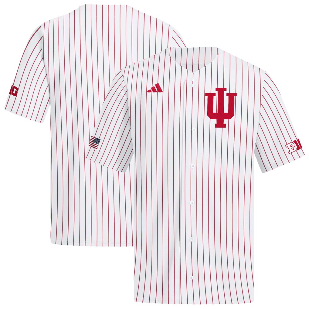 Men's adidas White Indiana Hoosiers Home Replica Baseball Jersey - Ujersey