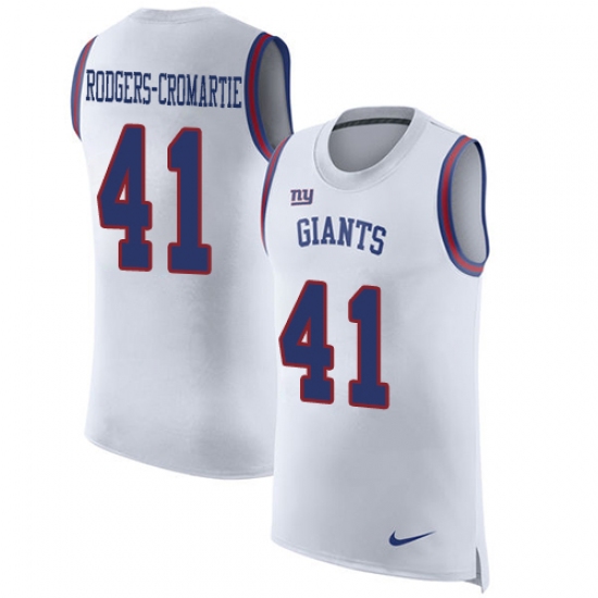 Men's Nike New York Giants #41 Dominique Rodgers-Cromartie Limited White Rush Player Name & Number Tank Top NFL Jersey - Ujersey