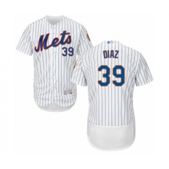 Men's New York Mets #39 Edwin Diaz White Home Flex Base Authentic Collection Baseball Jersey - Ujersey
