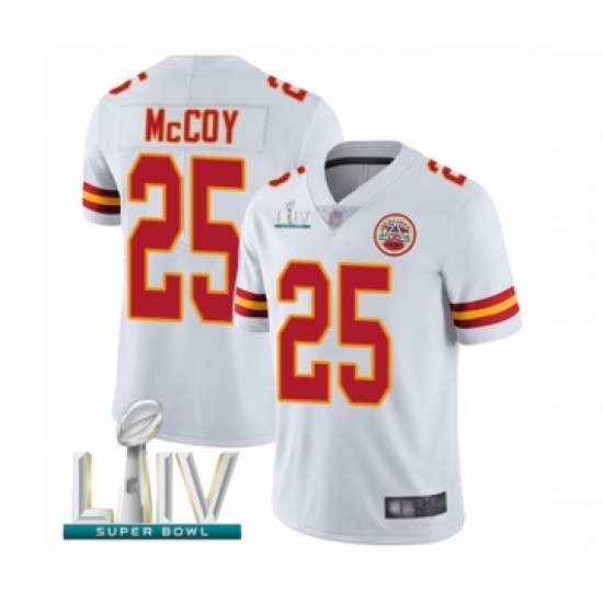 Men's Kansas City Chiefs #25 LeSean McCoy White Vapor Untouchable Limited Player Super Bowl LIV Bound Football Jersey - Ujersey