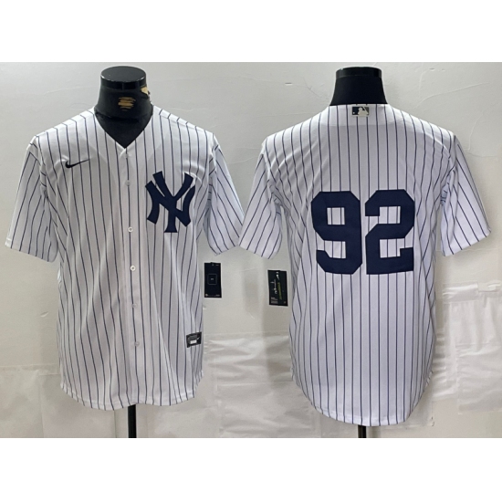 Men's New York Yankees #92 Matt Krook White Cool Base Stitched Baseball Jersey
