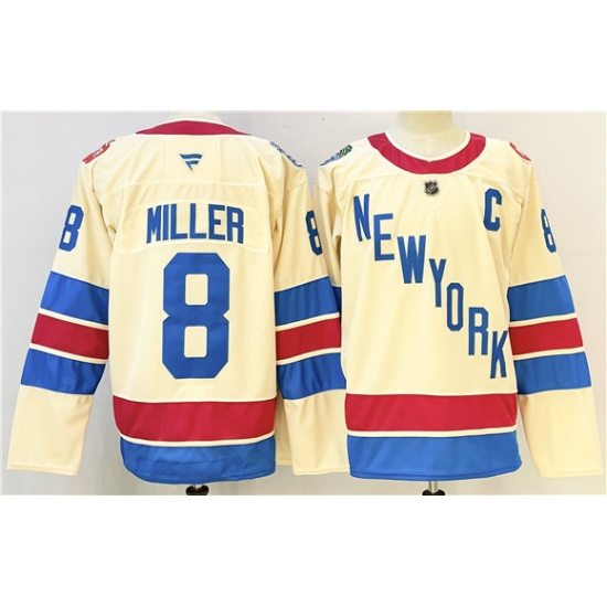 Men's New York Rangers #8 JT Miller Beige 2025-26 Winter Classic With C Stitched Hockey Jersey - Ujersey
