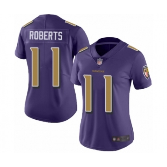 Women's Baltimore Ravens #11 Seth Roberts Limited Purple Rush Vapor Untouchable Football Jersey - Ujersey