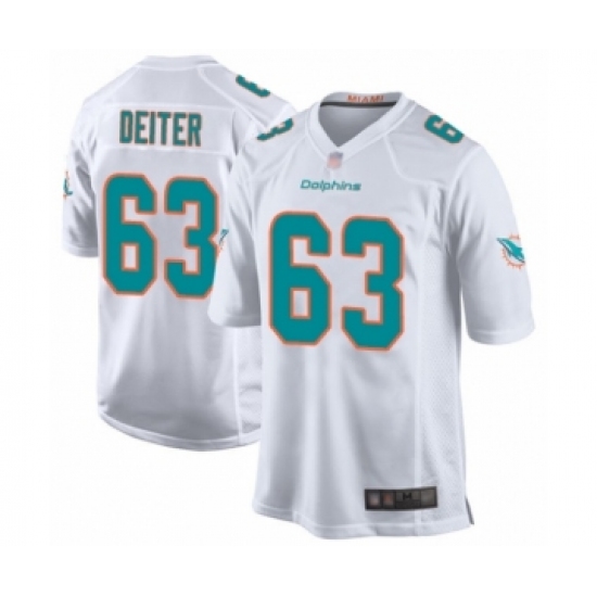 Men's Miami Dolphins #63 Michael Deiter Game White Football Jersey - Ujersey