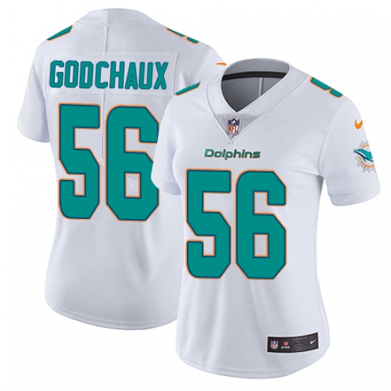 Women's Nike Miami Dolphins #56 Davon Godchaux White Vapor Untouchable Elite Player NFL Jersey - Ujersey