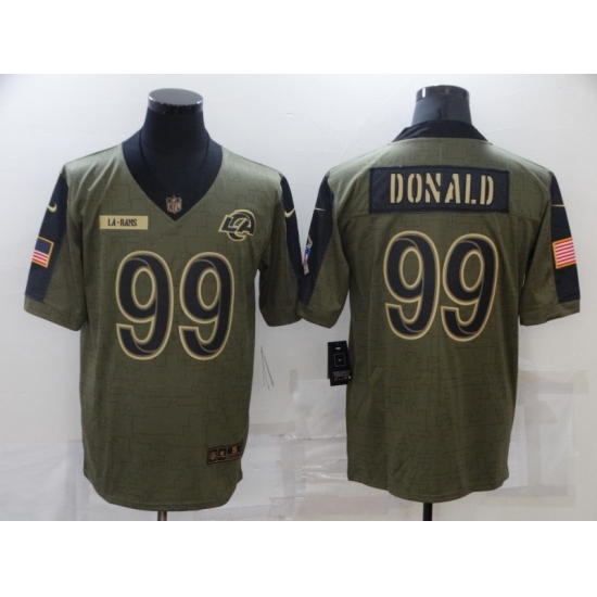 Men's Los Angeles Rams #99 Aaron Donald Nike Olive 2021 Salute To Service Limited Player Jersey - Ujersey