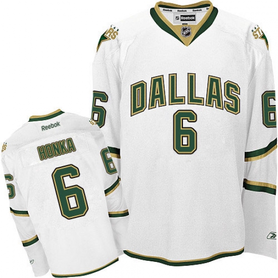 Men's Reebok Dallas Stars #6 Julius Honka Authentic White Third NHL Jersey - Ujersey