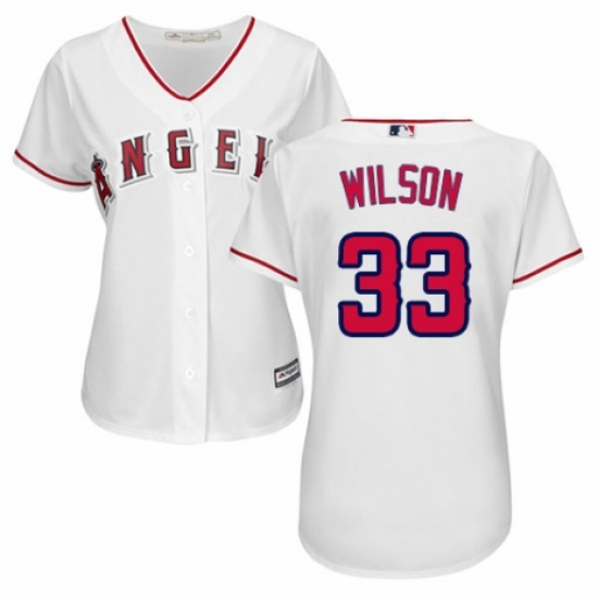 Women's Majestic Los Angeles Angels of Anaheim #33 CJ Wilson Replica White Home Cool Base MLB Jersey - Ujersey