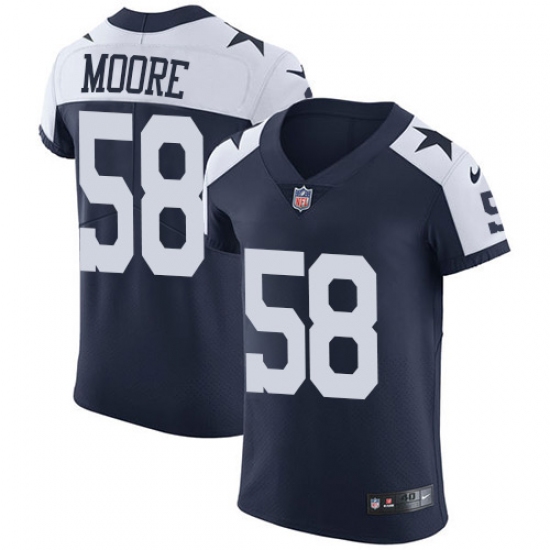 Men's Nike Dallas Cowboys #58 Damontre Moore Navy Blue Throwback Alternate Vapor Untouchable Elite Player NFL Jersey - Ujersey
