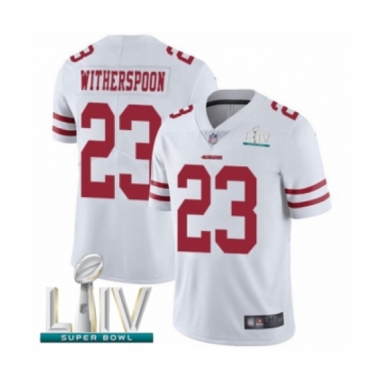 Youth San Francisco 49ers #23 Ahkello Witherspoon White Vapor Untouchable Limited Player Super Bowl LIV Bound Football Jersey - Ujersey