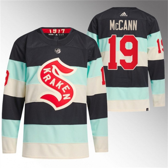 Men's Seattle Kraken #19 Jared McCann Deep Sea Blue 2024 Winter Classic Primegreen Stitched Jersey - Ujersey