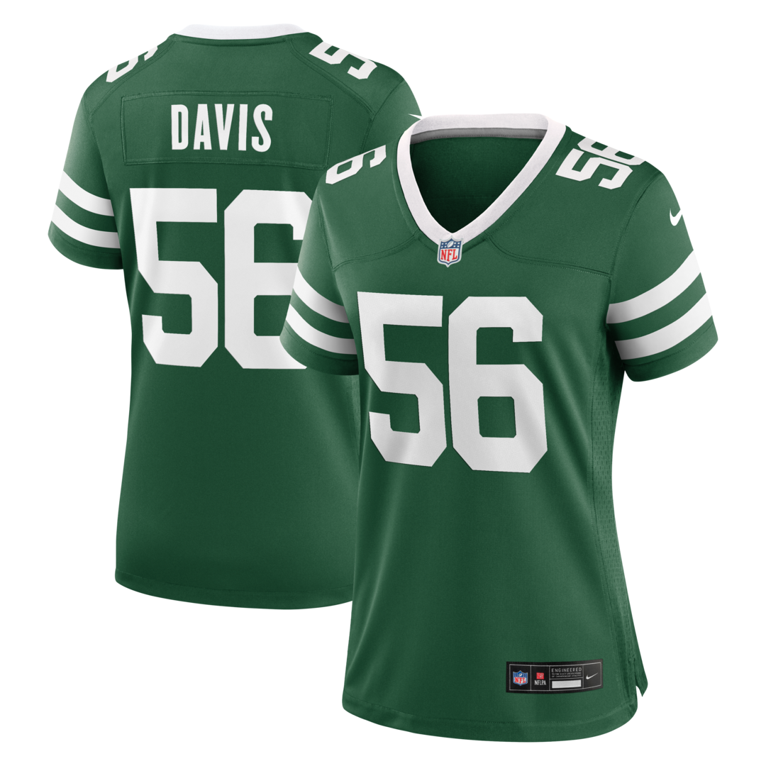 Women's New York Jets Demario Davis Nike Legacy Green Team Game Jersey - SUjersey01