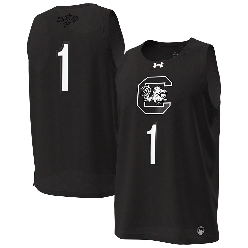 Women's Under Armour Black South Carolina Gamecocks #1 Replica Basketball Jersey - ujerseystore