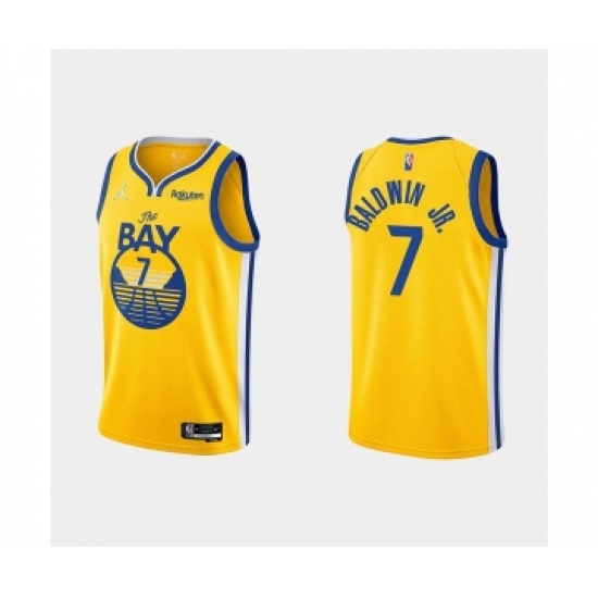 Men's Golden State Warriors #7 Patrick Baldwin Jr. 2022 Yellow Stitched Basketball Jersey - Ujersey