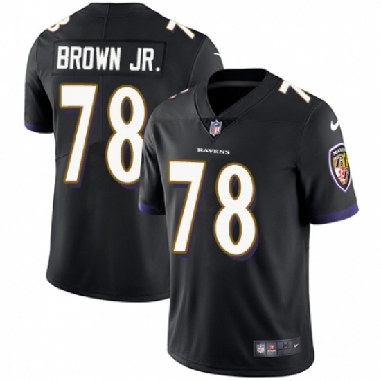 Men's Nike Baltimore Ravens #78 Orlando Brown Jr. Black Alternate Vapor Untouchable Limited Player NFL Jersey - Ujersey