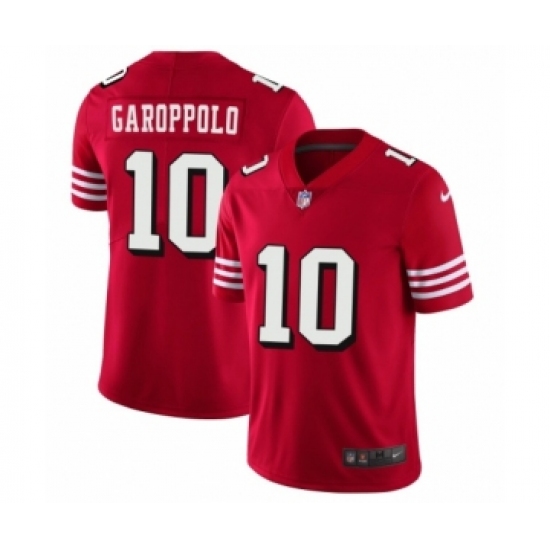 Men's San Francisco 49ers #10 Jimmy Garoppolo Limited Red Rush Vapor Untouchable Football Jerseys - Ujersey