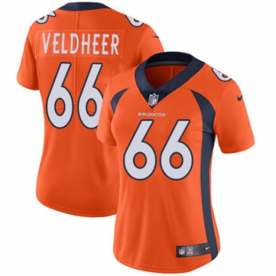 Women's Nike Denver Broncos #66 Jared Veldheer Orange Team Color Vapor Untouchable Limited Player NFL Jersey - Ujersey