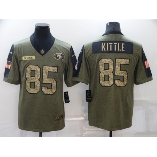 Men's San Francisco 49ers #85 George Kittle Nike Camo 2021 Salute To Service Limited Player Jersey - Ujersey