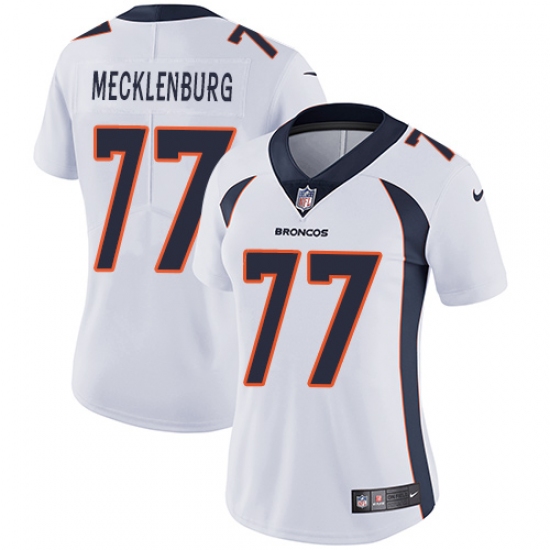 Women's Nike Denver Broncos #77 Karl Mecklenburg Elite White NFL Jersey - Ujersey