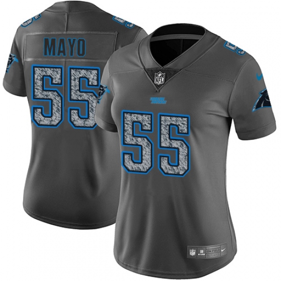 Women's Nike Carolina Panthers #55 David Mayo Gray Static Vapor Untouchable Limited NFL Jersey - Ujersey