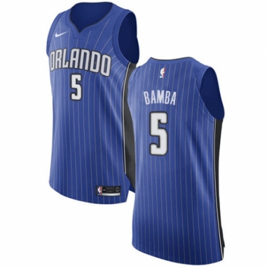 Men's Nike Orlando Magic #5 Mohamed Bamba Authentic Royal Blue NBA Jersey - Icon Edition - Ujersey