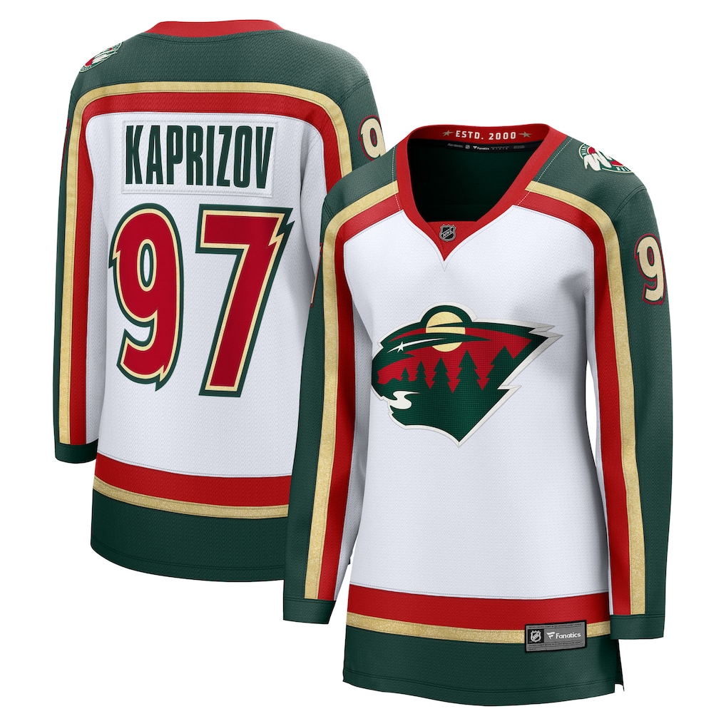 Women's Minnesota Wild Kirill Kaprizov Fanatics White 25th Anniversary Breakaway Player Jersey - ujerseystore