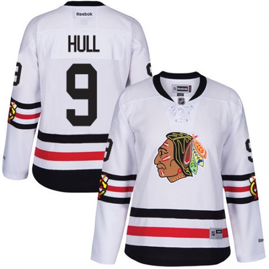 Women's Reebok Chicago Blackhawks #9 Bobby Hull Authentic White 2017 Winter Classic NHL Jersey