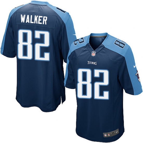 Men's Nike Tennessee Titans #82 Delanie Walker Game Navy Blue Alternate NFL Jersey - Ujersey