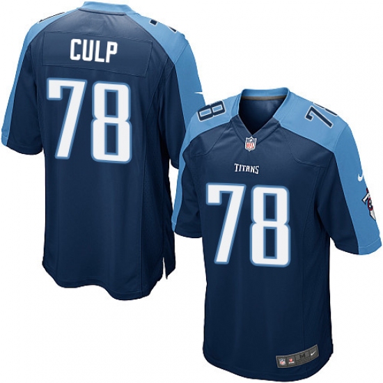 Men's Nike Tennessee Titans #78 Curley Culp Game Navy Blue Alternate NFL Jersey - Ujersey