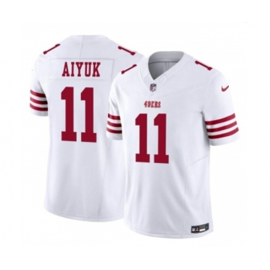 Men's Nike San Francisco 49ers #11 Brandon Aiyuk White 2023 F.U.S.E. Vapor Limited Football Stitched Jersey - Ujersey