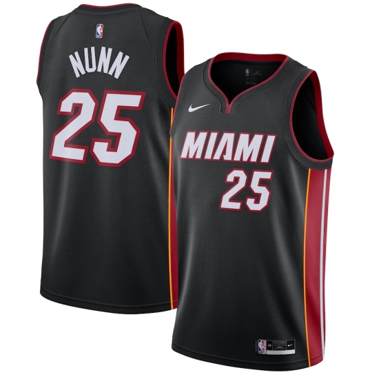 Men's Miami Heat #25 Kendrick Nunn Nike Black 2020-21 Swingman Jersey - Ujersey