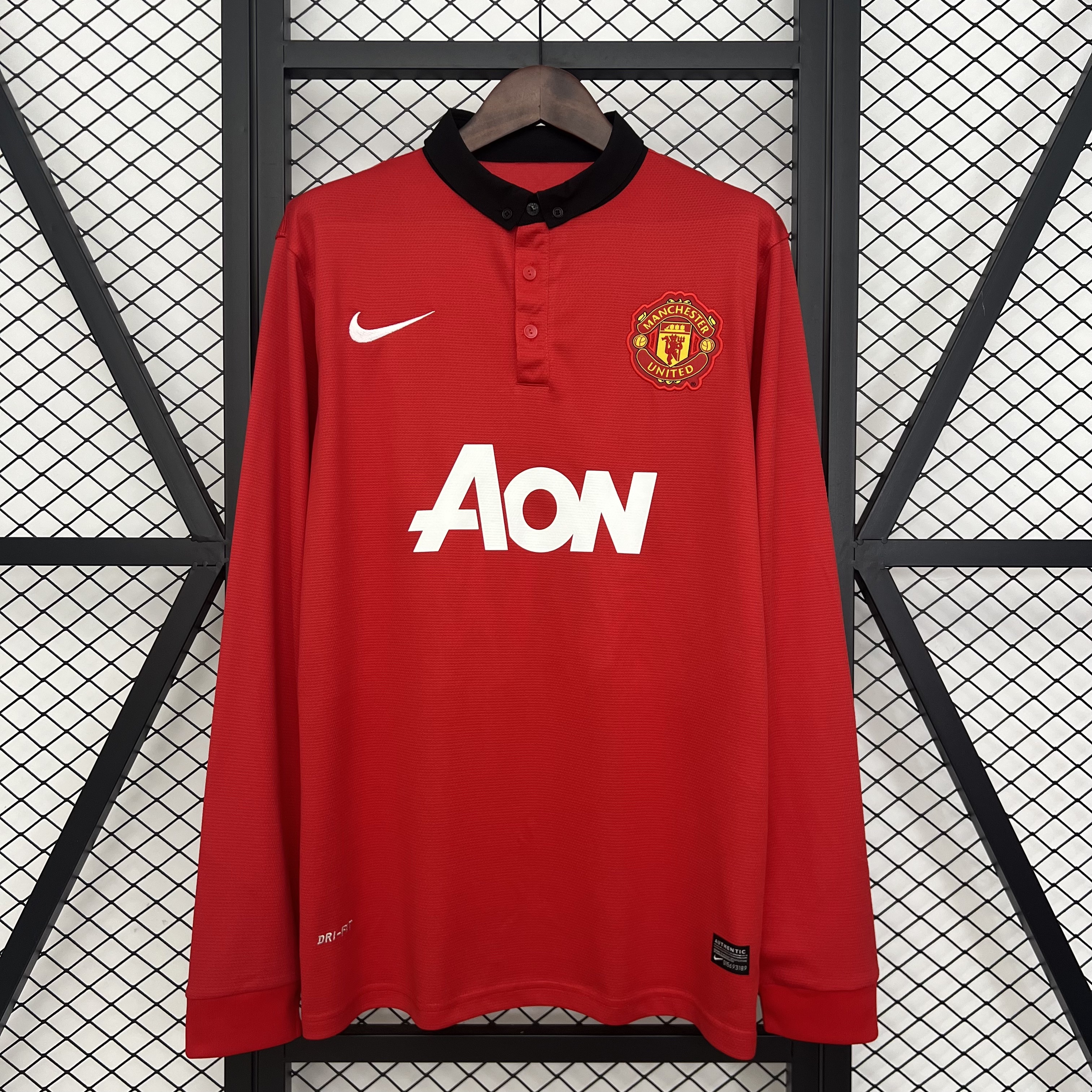 Manchester United Retro Home Long Sleeve Football Jersey Shirt 2013/14 - U-jersey