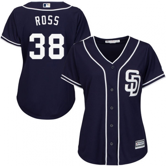 Women's Majestic San Diego Padres #38 Tyson Ross Authentic Navy Blue Alternate 1 Cool Base MLB Jersey - Ujersey