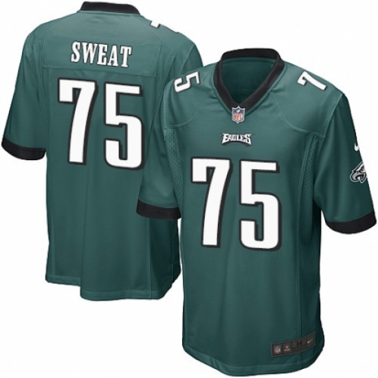 Men's Nike Philadelphia Eagles #75 Josh Sweat Game Midnight Green Team Color NFL Jersey - Ujersey