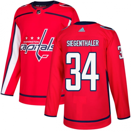Youth Adidas Washington Capitals #34 Jonas Siegenthaler Premier Red Home NHL Jersey - Ujersey