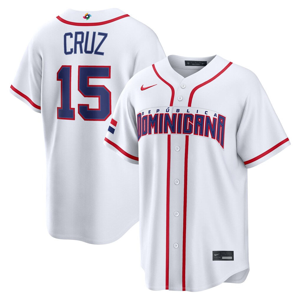 Men's Dominican Republic Baseball Oneil Cruz Nike White 2026 World Baseball Classic Home Stadium Jersey - ujerseystore