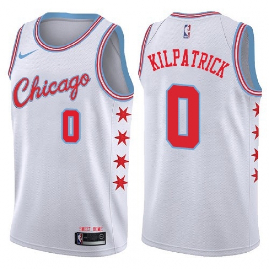 Men's Nike Chicago Bulls #0 Sean Kilpatrick Swingman White NBA Jersey - City Edition - Ujersey