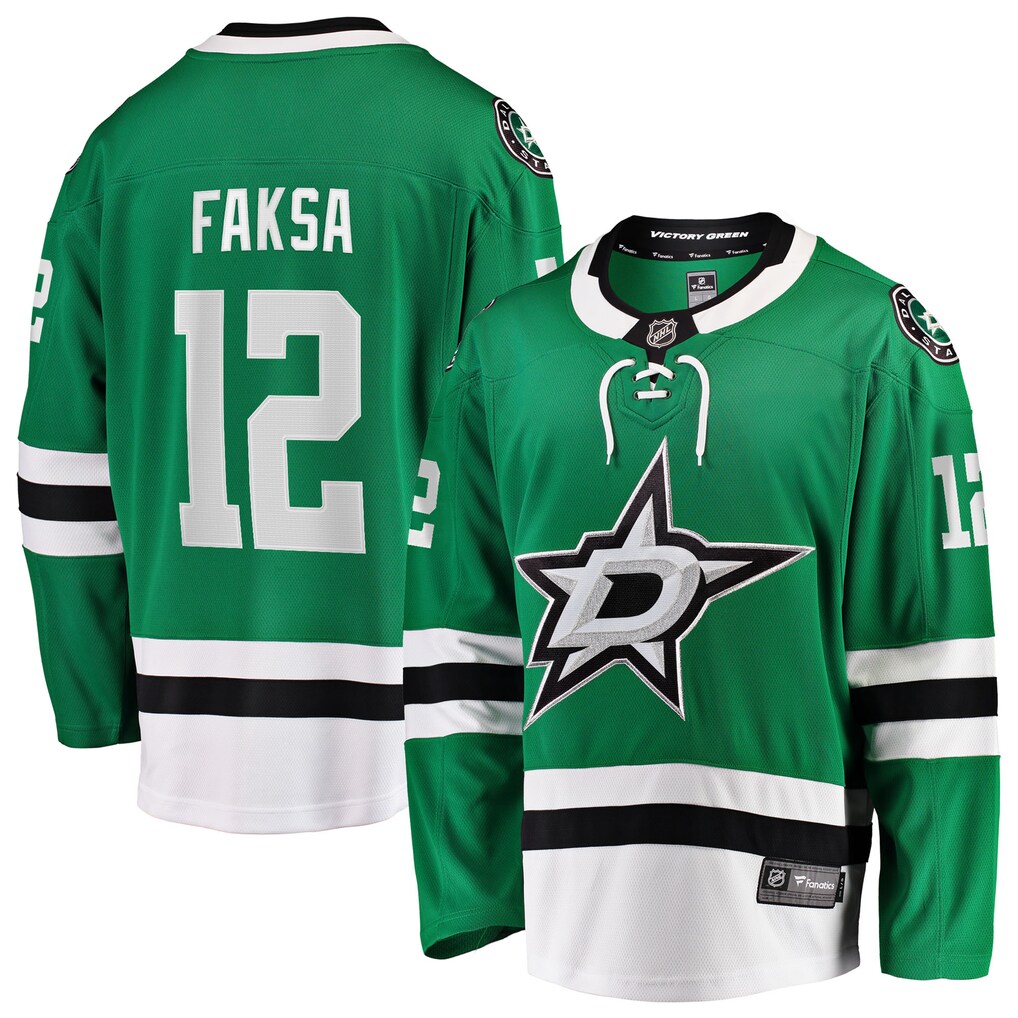 Men's Dallas Stars Radek Faksa Fanatics Kelly Green Home Breakaway Jersey - U-jersey