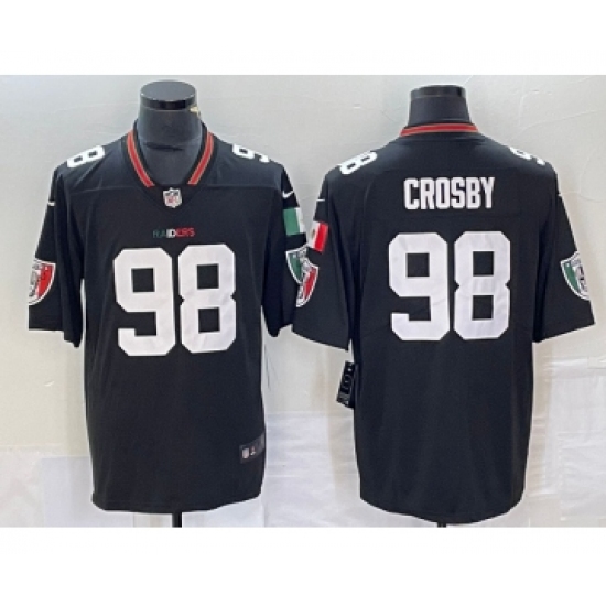 Men's Nike Las Vegas Raiders #98 Maxx Crosby Black Mexico Vapor Limited Football Stitched Jersey - Ujersey