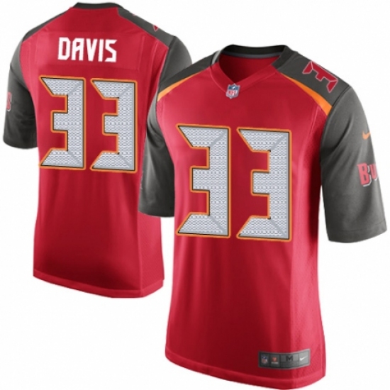 Men's Nike Tampa Bay Buccaneers #33 Carlton Davis Game Red Team Color NFL Jersey - Ujersey