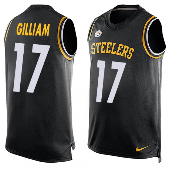 Men's Nike Pittsburgh Steelers #17 Joe Gilliam Limited Black Player Name & Number Tank Top NFL Jersey - Ujersey