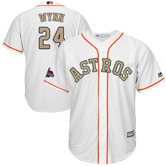 Men's Majestic Houston Astros #24 Jimmy Wynn Replica White 2018 Gold Program Cool Base MLB Jersey - Ujersey