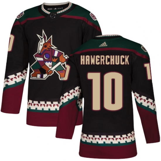 Men's Adidas Arizona Coyotes #10 Dale Hawerchuck Authentic Black Alternate NHL Jersey - Ujersey
