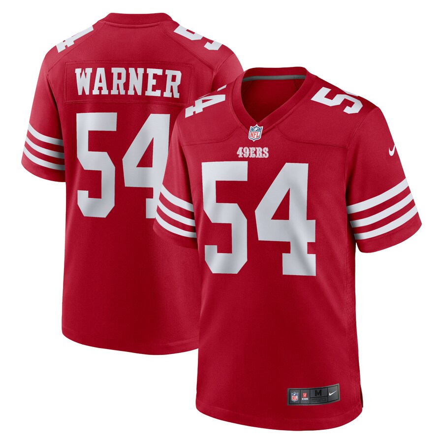 Men's San Francisco 49ers Fred Warner Nike Scarlet Team Game Player Jersey - Ujersey