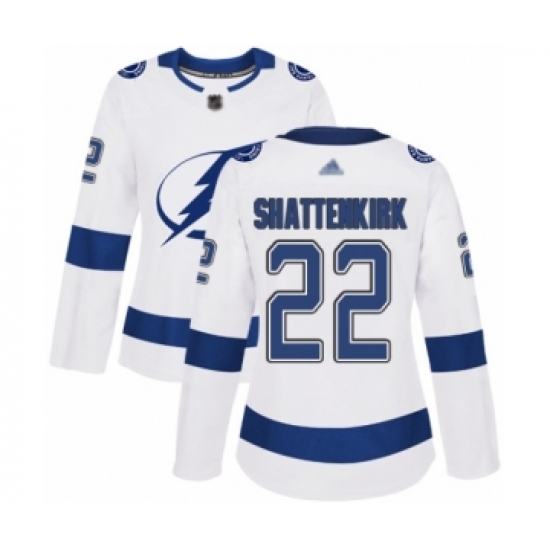 Women's Tampa Bay Lightning #22 Kevin Shattenkirk Authentic White Away Hockey Jersey - Ujersey